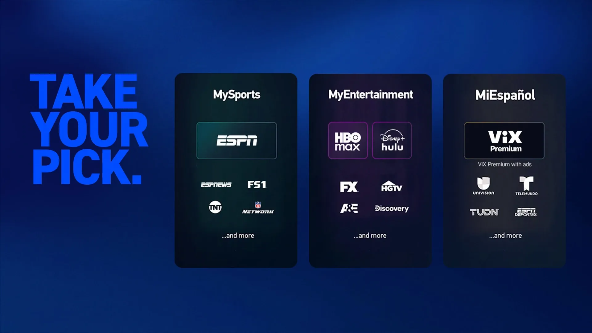 Limited time offer for MySports, MyEntertainment, MiEspanol Genre Packs.